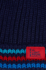 Lighthouse Bobbie Hat - Navy/Red/Blue Stripes