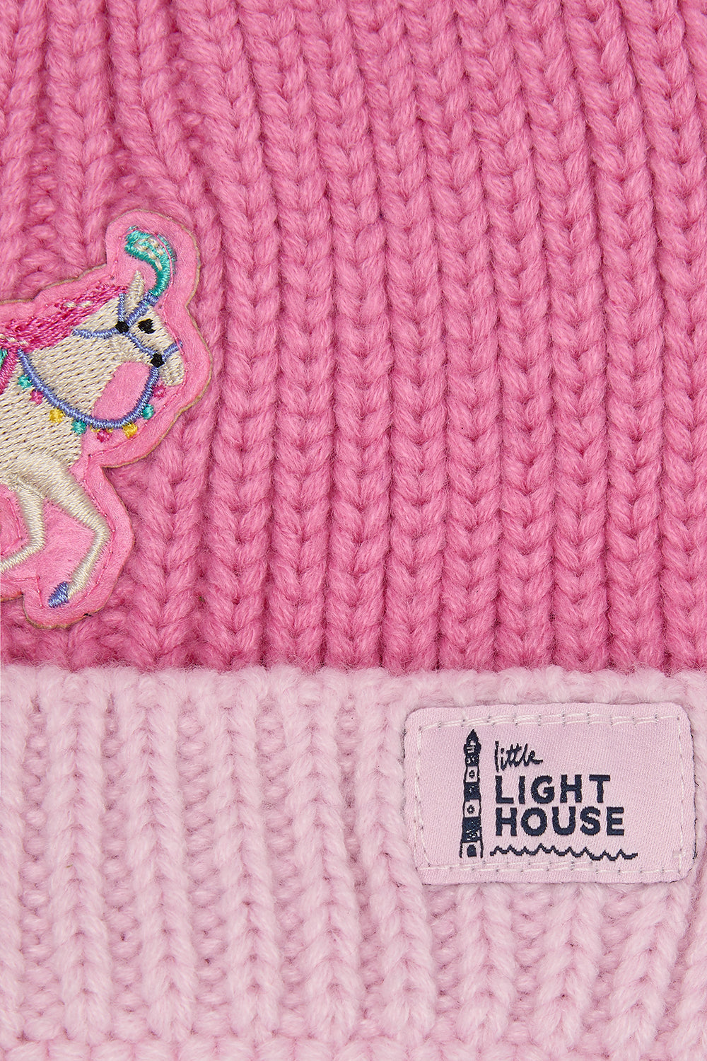 Lighthouse Bobbie Hat - Pink & Horse