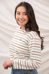 Lighthouse Ladies Causeway II Top - Sea Kelp/Rust Stripe