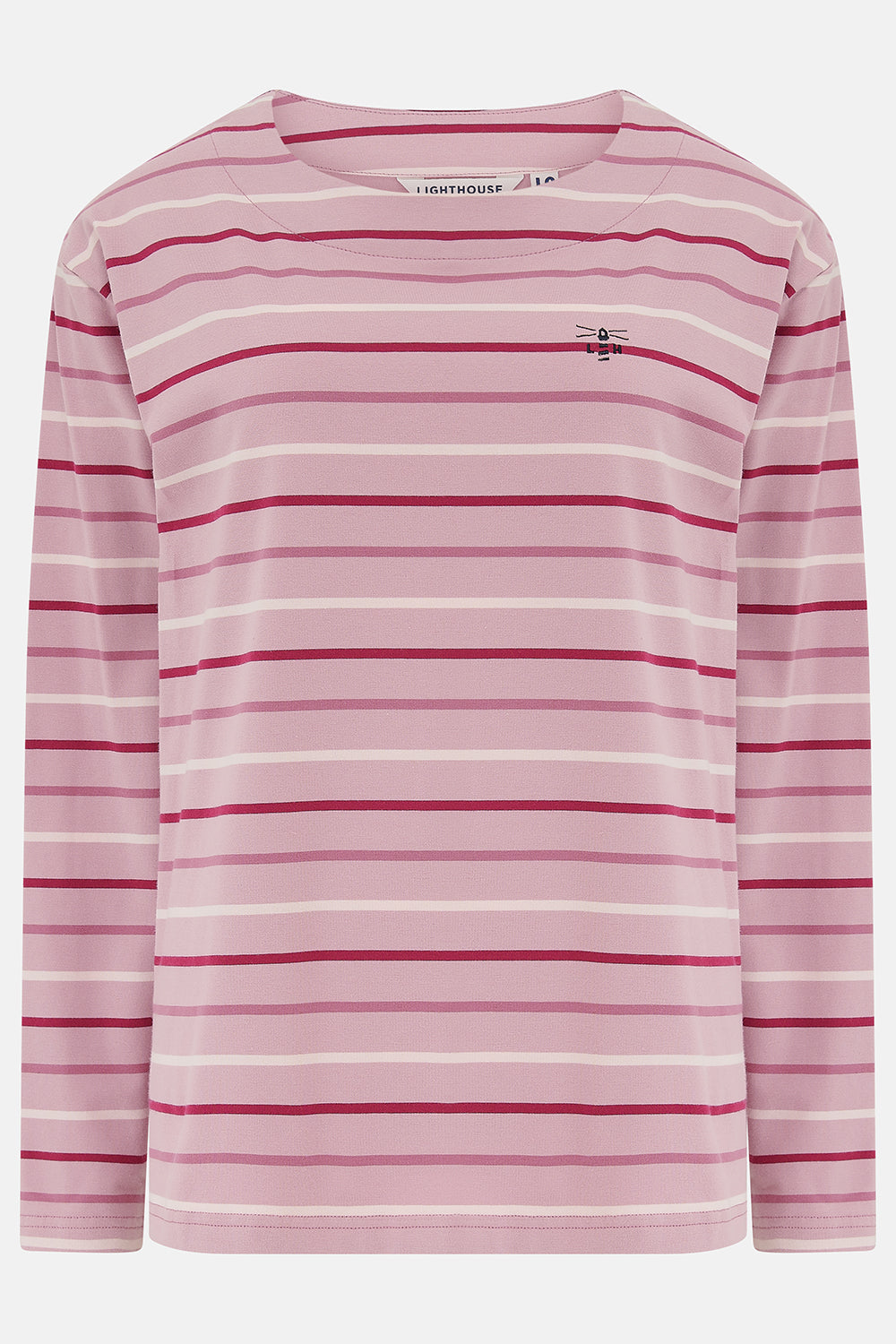 Lighthouse Causeway Top - Wild Rose Pink Berry Stripe