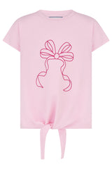 Lighthouse Causeway Tie Top - Pink Bow