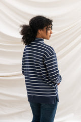 Lighthouse Ladies Coral Jersey - Navy Stripe