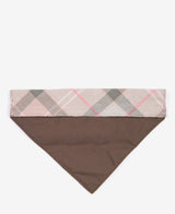 Barbour Tartan Dog Bandana - Taupe/Pink Tartan