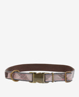 Barbour Reflective Tartan Dog Collar - Taupe/Pink Tartan