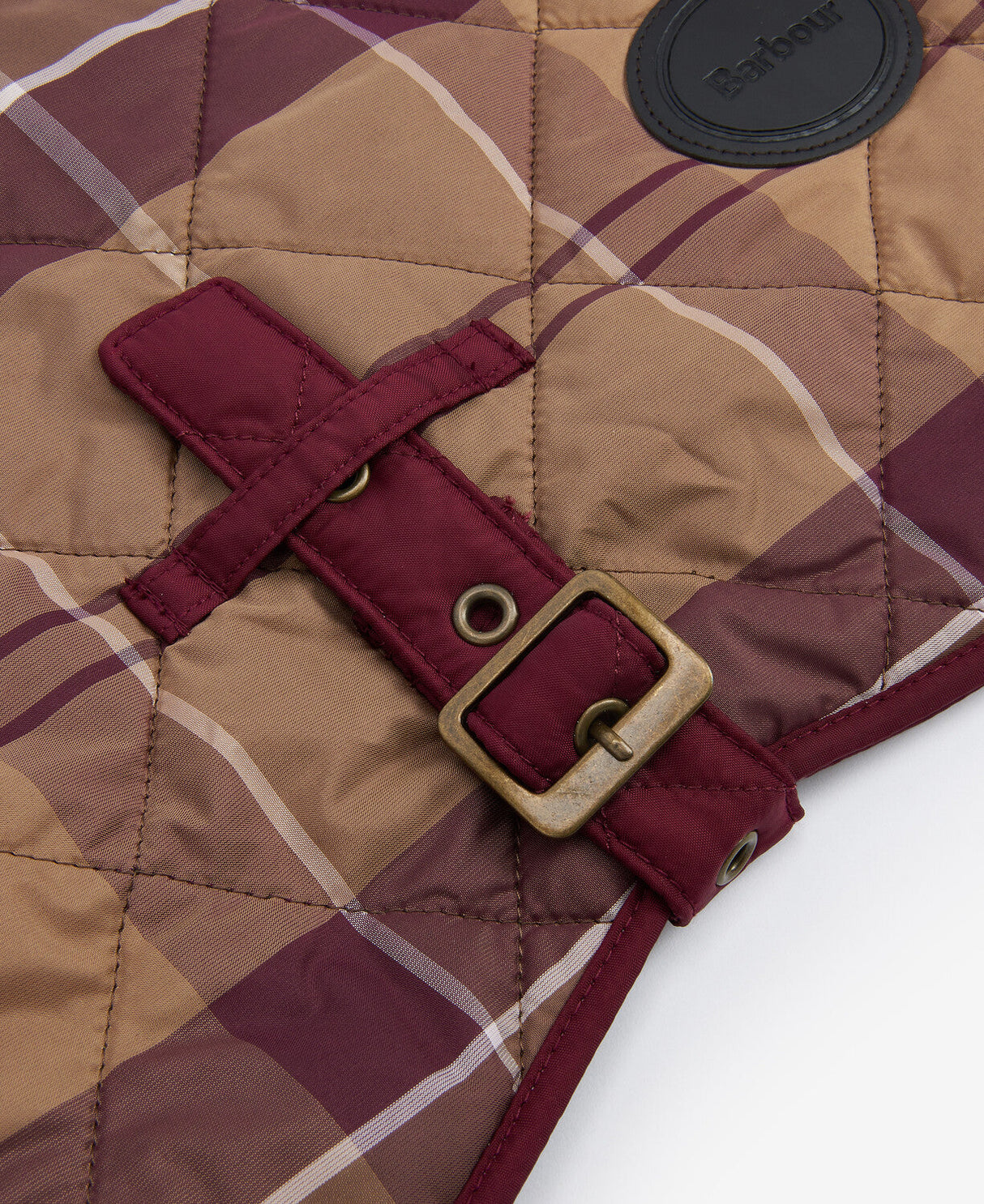 Barbour Tartan Dog Coat - Muted Cabernet