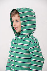 Lighthouse Ethan Boys Coat - Sea Green Stripe