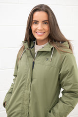 Lighthouse Eva Long Ladies Coat - Olive