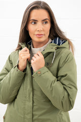 Lighthouse Eva Long Ladies Coat - Olive