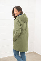 Lighthouse Eva Long Ladies Coat - Olive