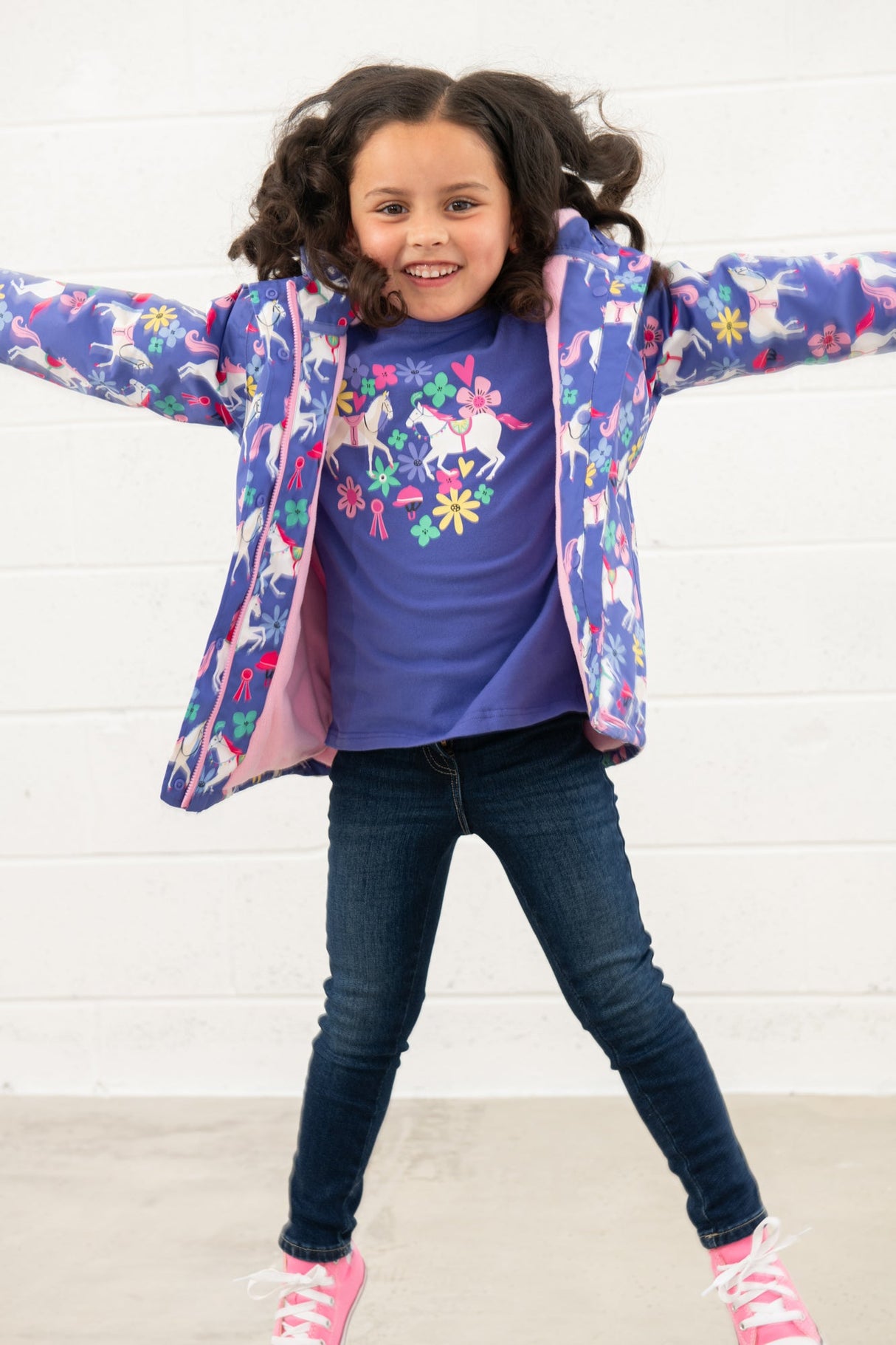 Lighthouse Freya Girls Coat - Horse Print