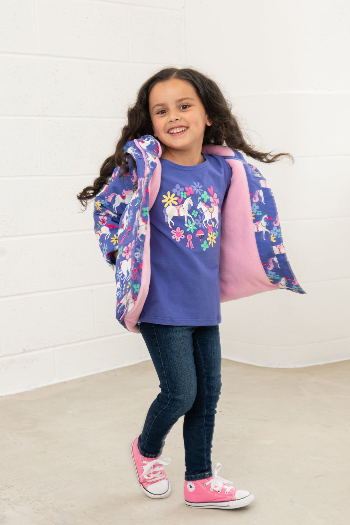 Lighthouse Freya Girls Coat - Horse Print