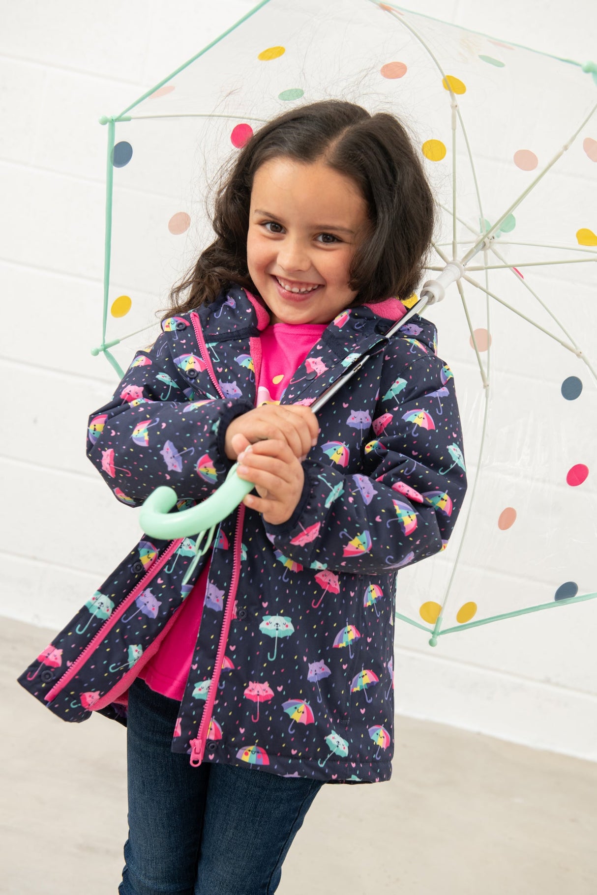 Lighthouse Freya Girls Coat - Umbrella Print