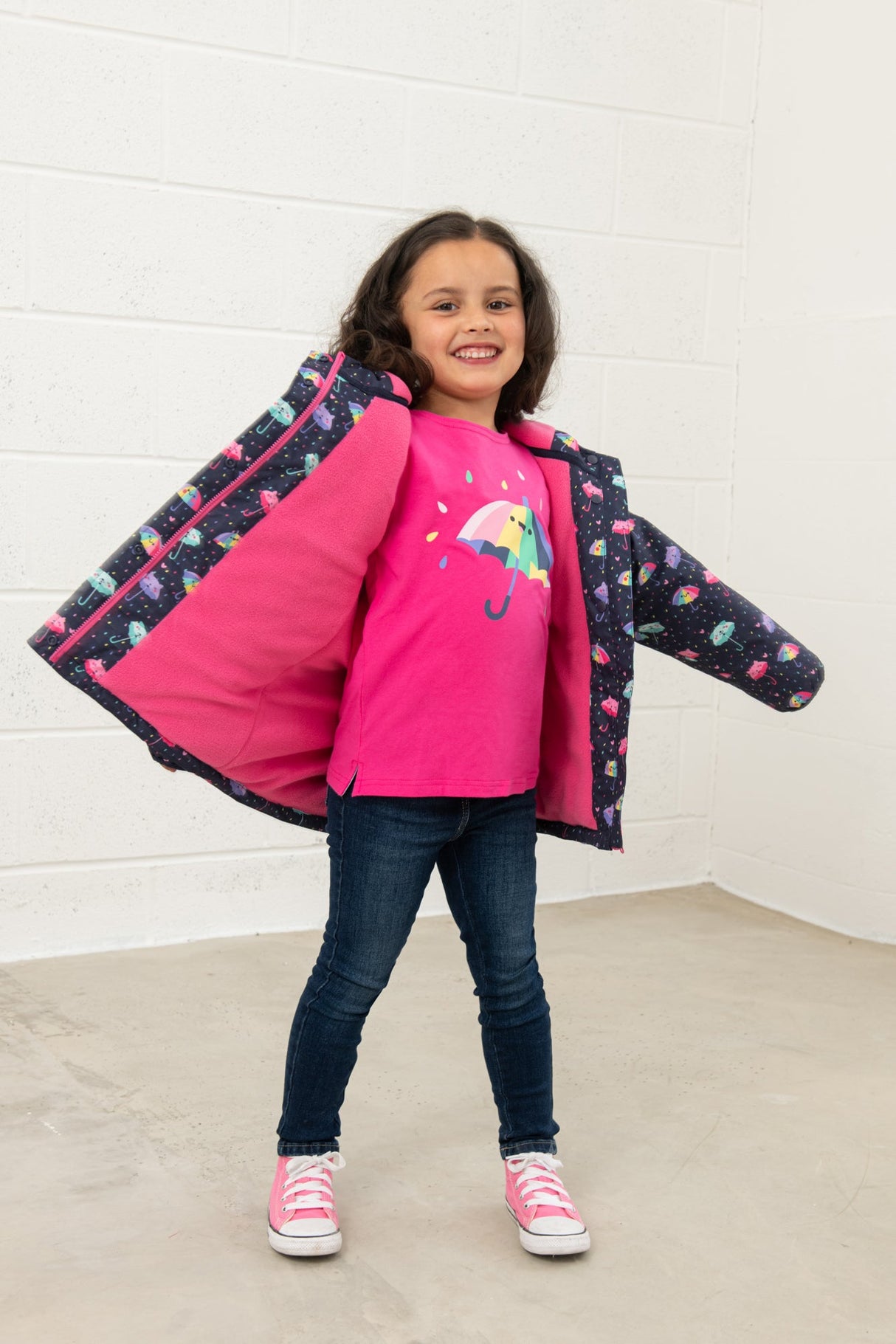 Lighthouse Freya Girls Coat - Umbrella Print