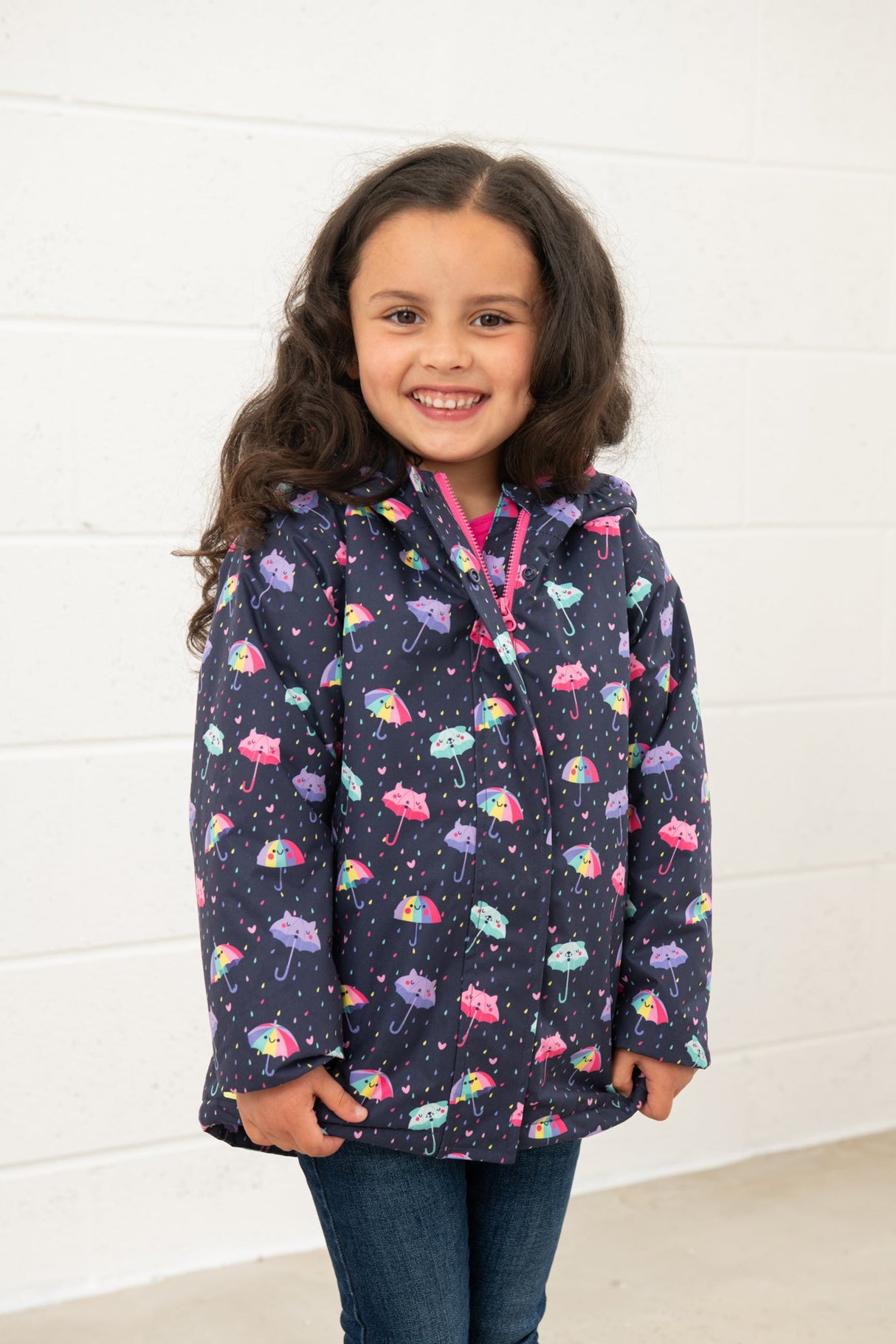 Lighthouse Freya Girls Coat - Umbrella Print