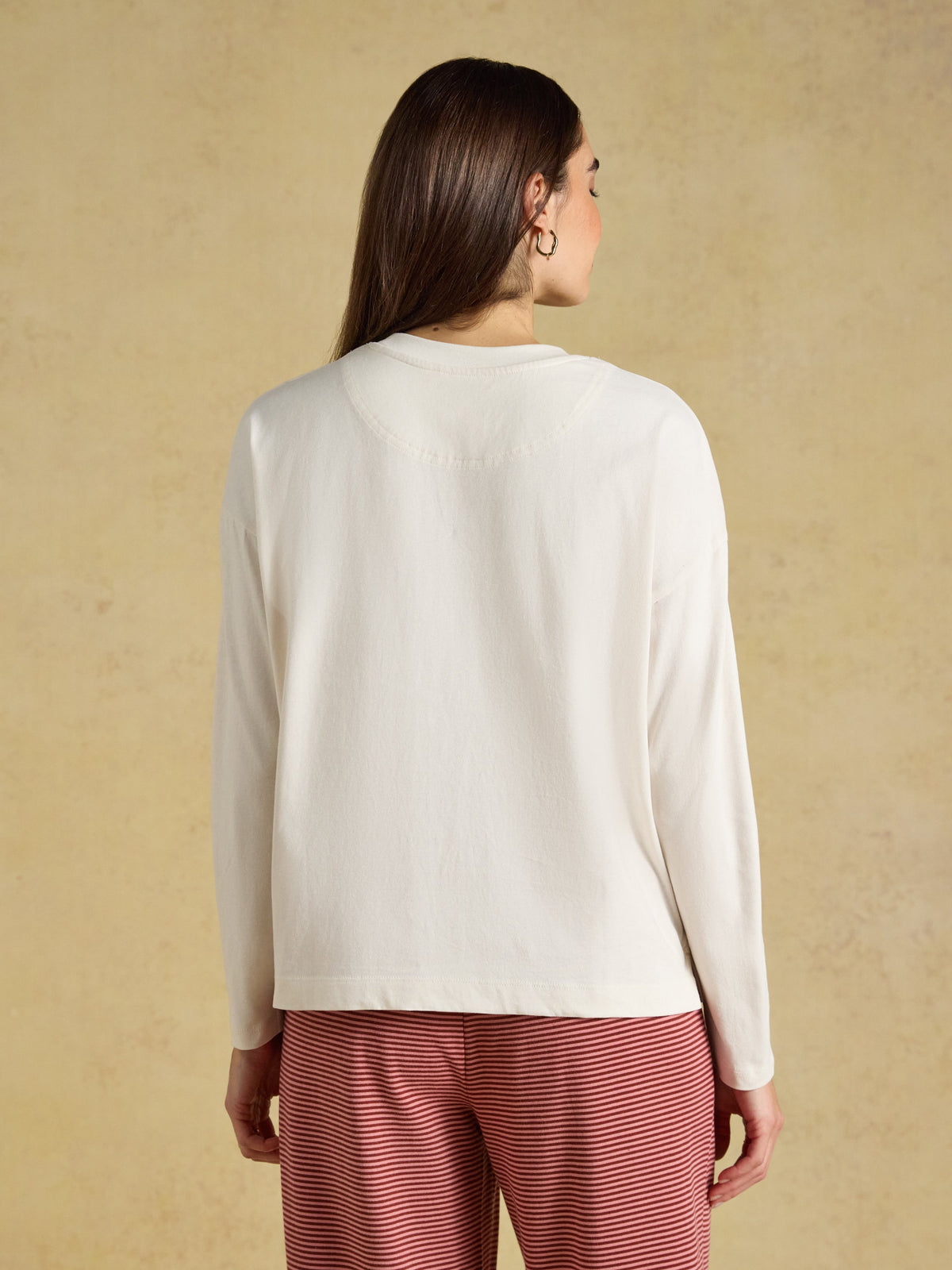 Joules Long Sleeve Jersey Top - Cream