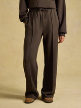 Joules Luxe Club Wide Leg Jogger - Chocolate Brown
