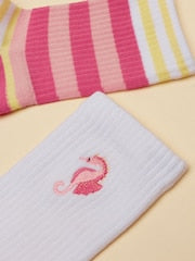 Joules Volley Socks - Pink Seahorse