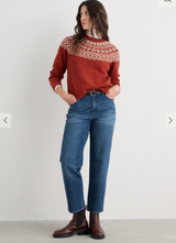 Port Kinnis Jumper Merino - Wag Tail Red Sail Birch Mix