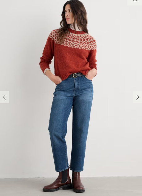 Port Kinnis Jumper Merino - Wag Tail Red Sail Birch Mix