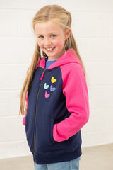 Lighthouse Jasmine Full Zip - Navy/Pink & Hearts