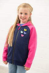 Lighthouse Jasmine Full Zip - Navy/Pink & Hearts