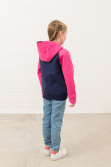 Lighthouse Jasmine Full Zip - Navy/Pink & Hearts