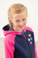 Lighthouse Jasmine Full Zip - Navy/Pink & Hearts