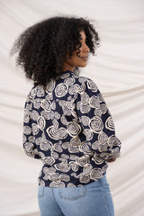Lighthouse Ladies Juliette Blouse - Navy Swirl