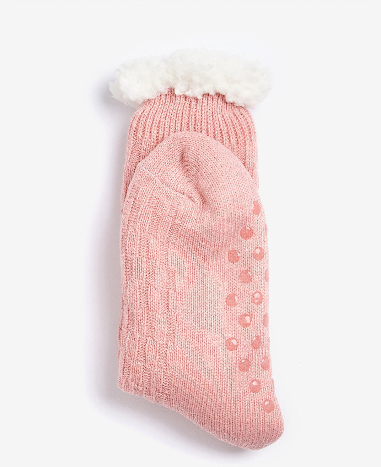 Barbour Cable Knit Lounge Socks - Dusty Pink