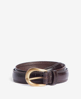 Barbour Mock Croc Leather Belt - Black/Brown