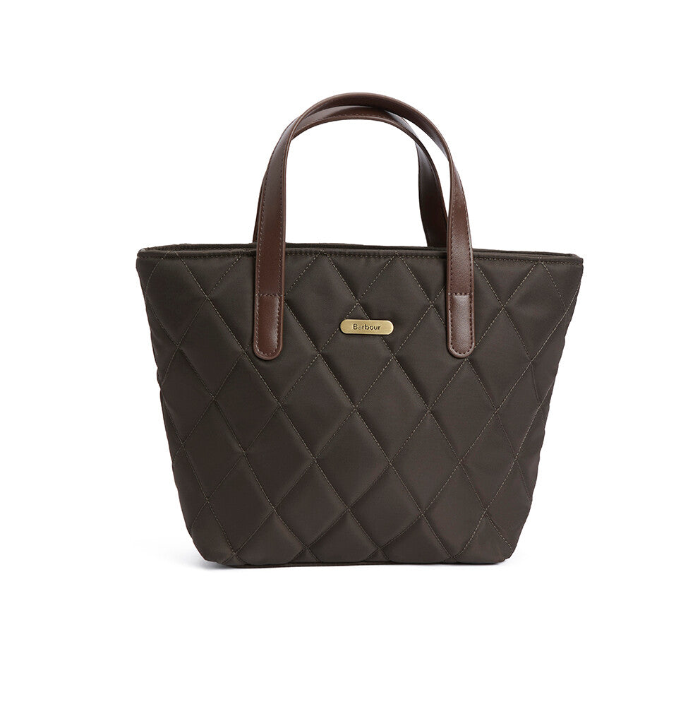 barbour mini quilted tote bag olive