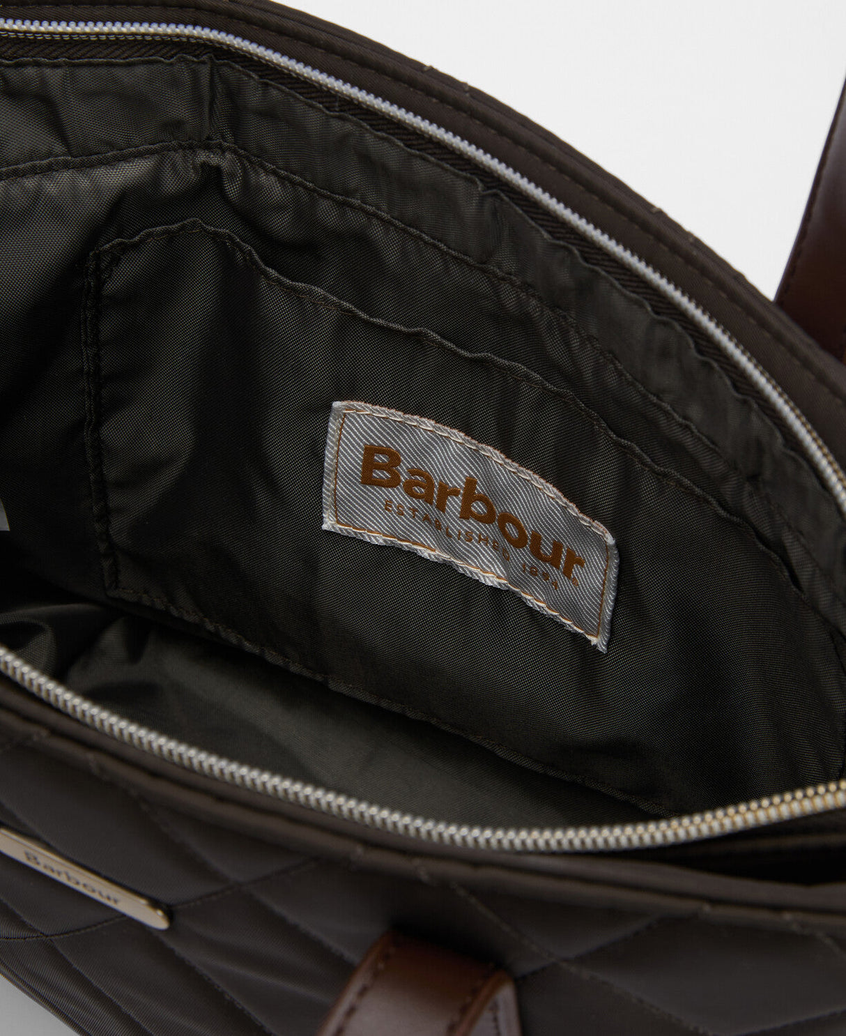 barbour mini quilted tote bag olive