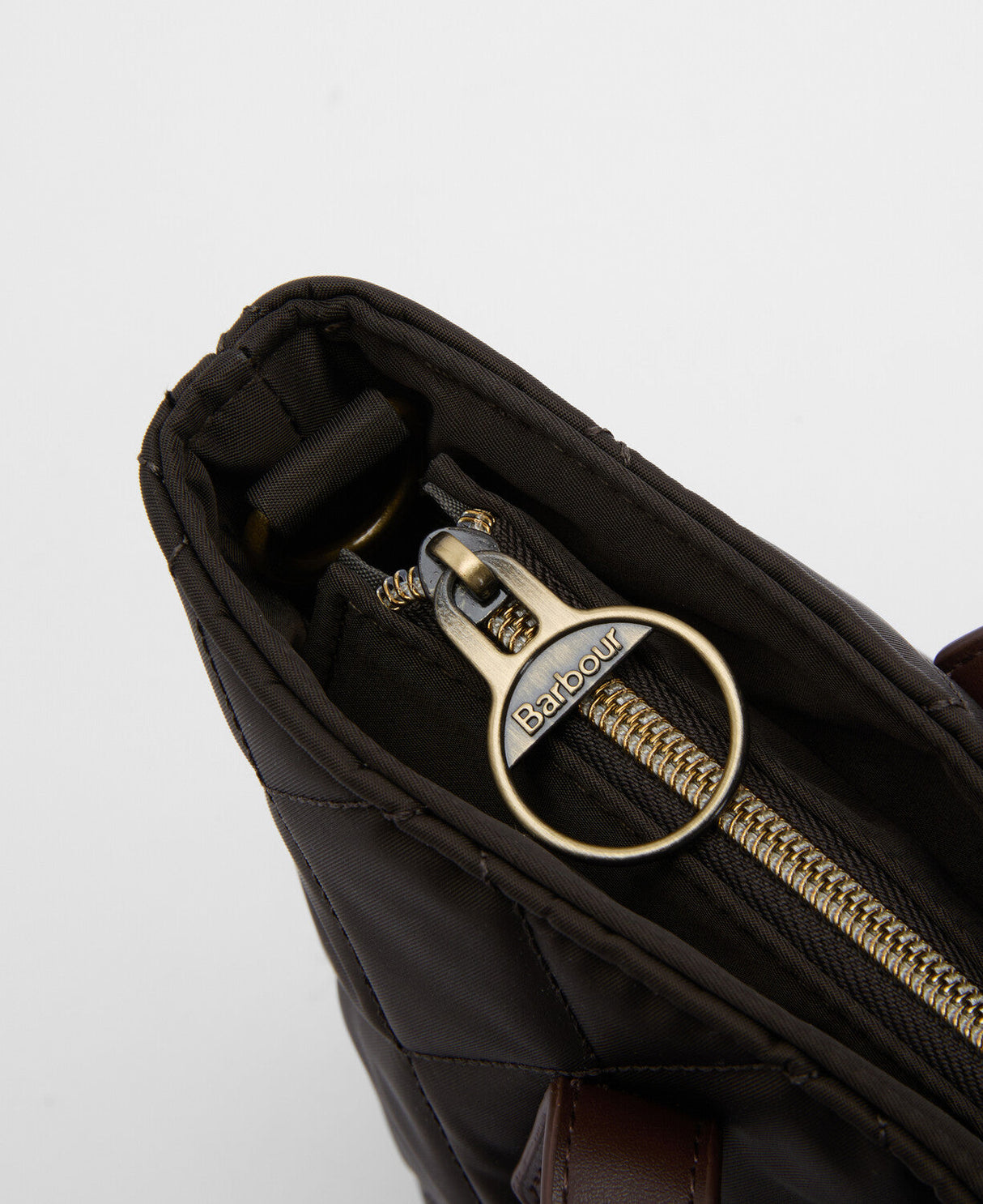 barbour mini quilted tote bag olive