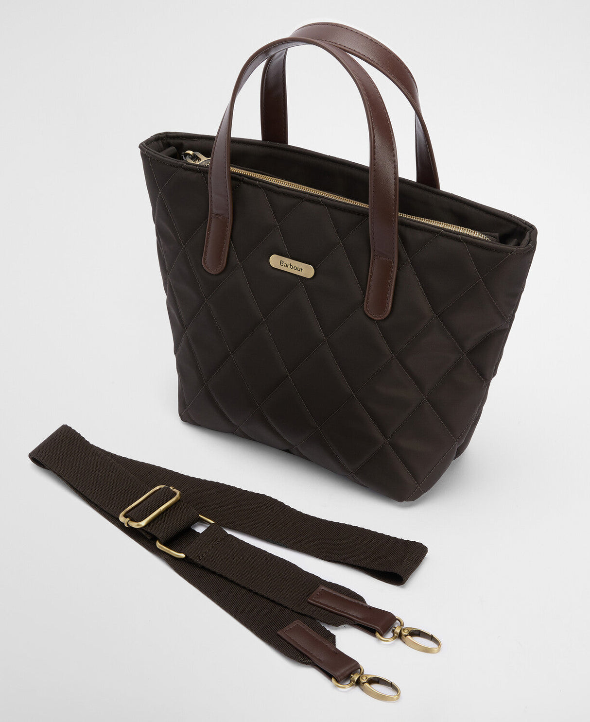 barbour mini quilted tote bag olive
