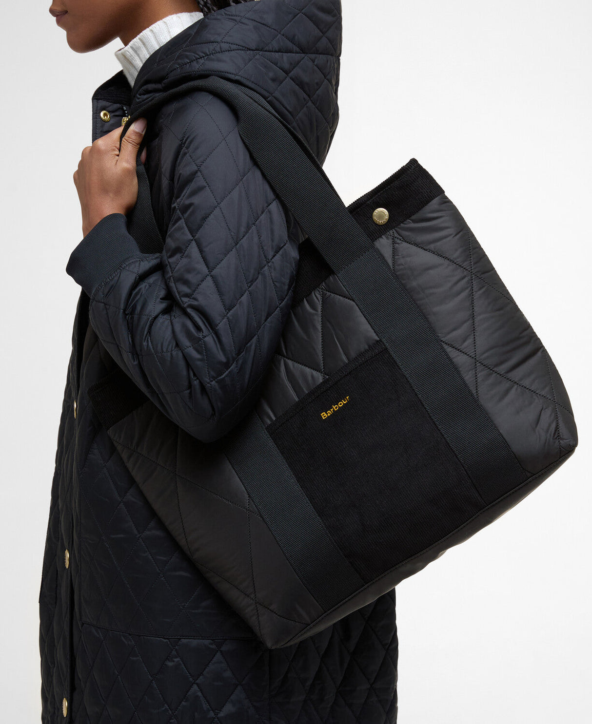 Barbour Healy Tote Bag - Black/Ancient
