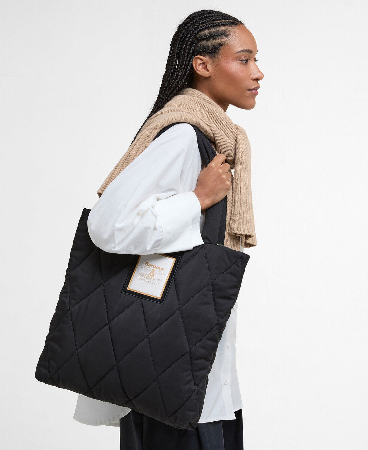 Barbour Mariah Quilted Tote Bag - Black/Ancient