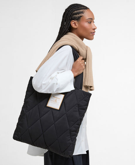 Barbour Mariah Quilted Tote Bag - Black/Ancient