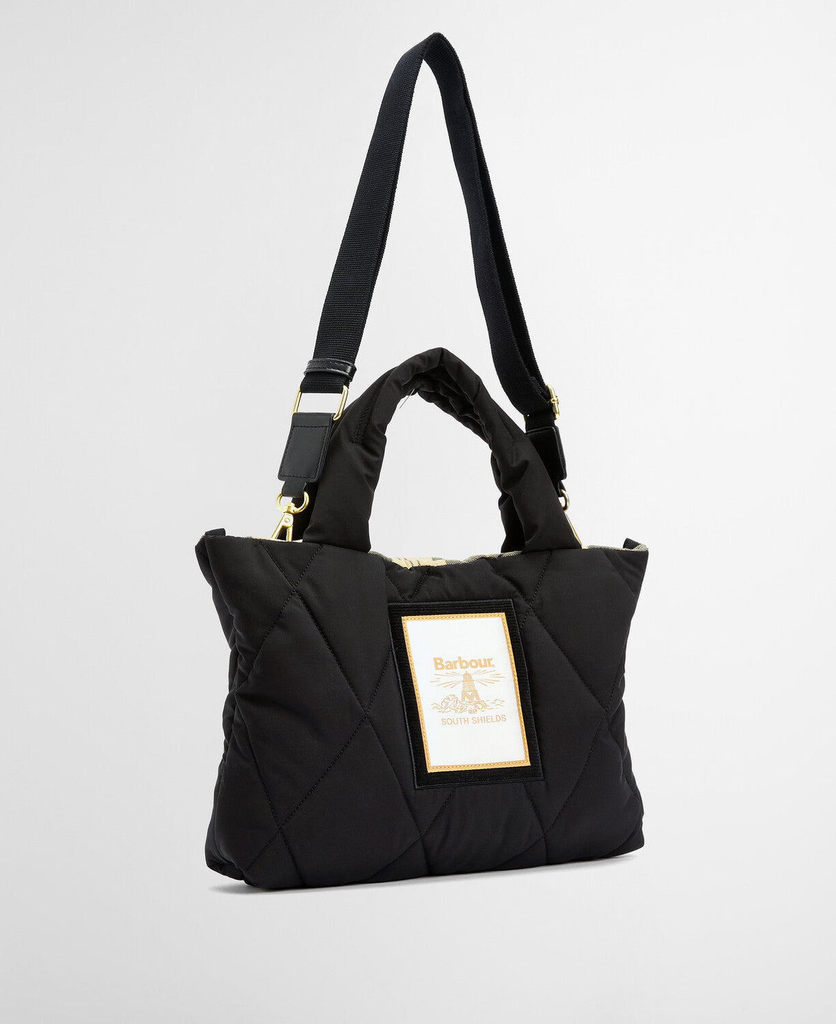 Barbour Mariah Mini Quilted Tote Bag - Black/Ancient