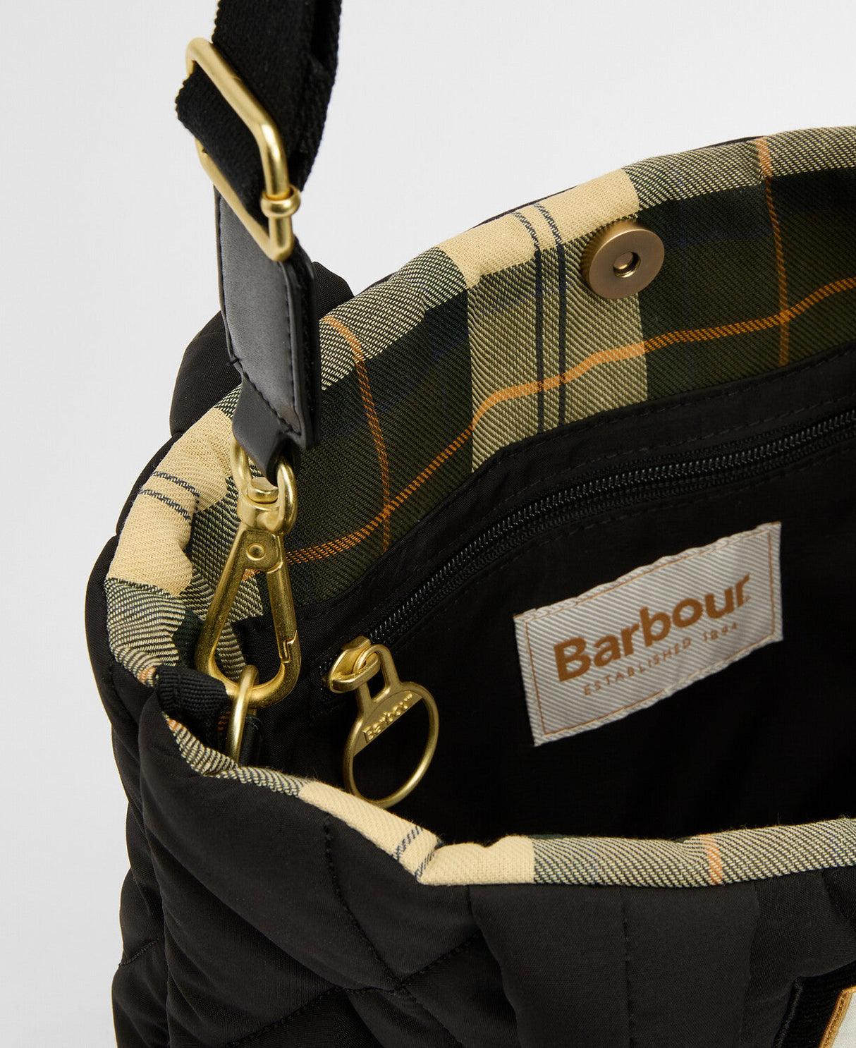 Barbour Mariah Mini Quilted Tote Bag - Black/Ancient