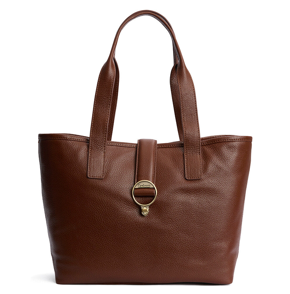 Barbour Alder Leather Tote Bag - Brown