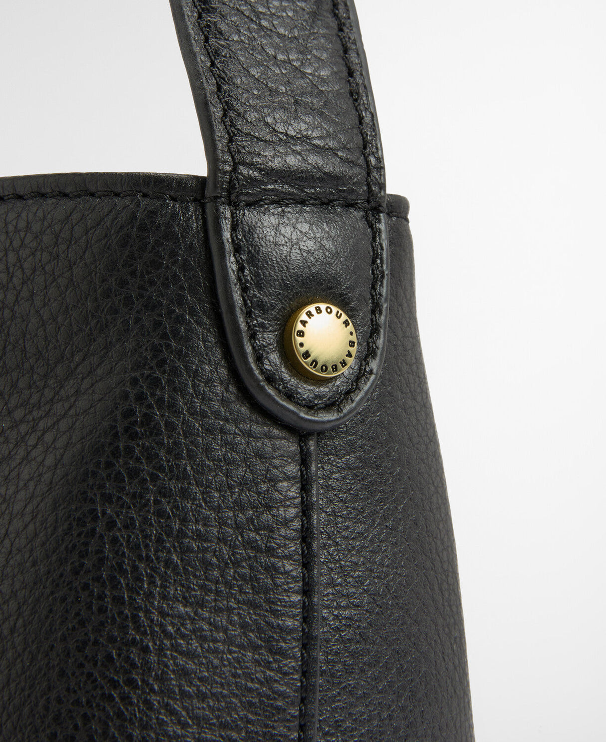 Barbour Cedar Leather Bucket Bag - Black