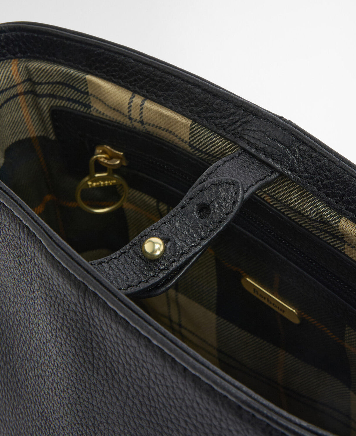 Barbour Cedar Leather Bucket Bag - Black