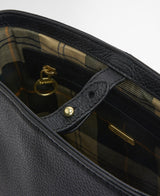 Barbour Cedar Leather Bucket Bag - Black