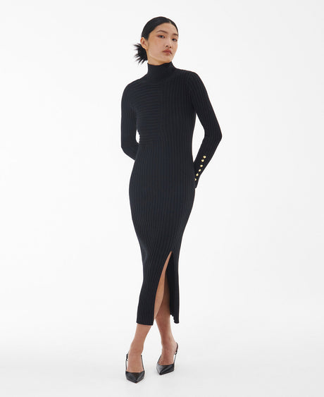 Barbour Bordley Midi Knit Dress - Black