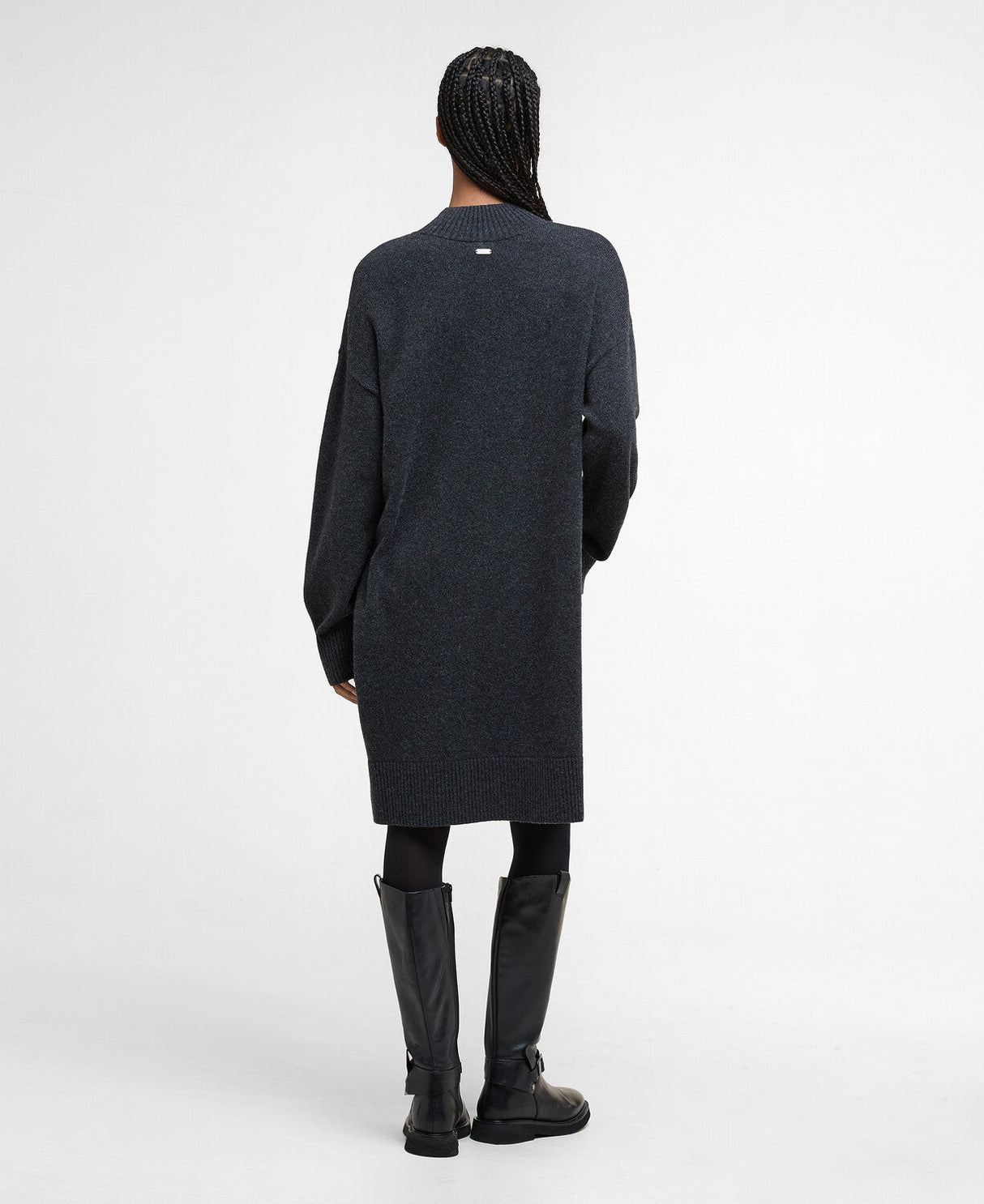 Barbour Serena Knitted Mini Dress - Charcoal