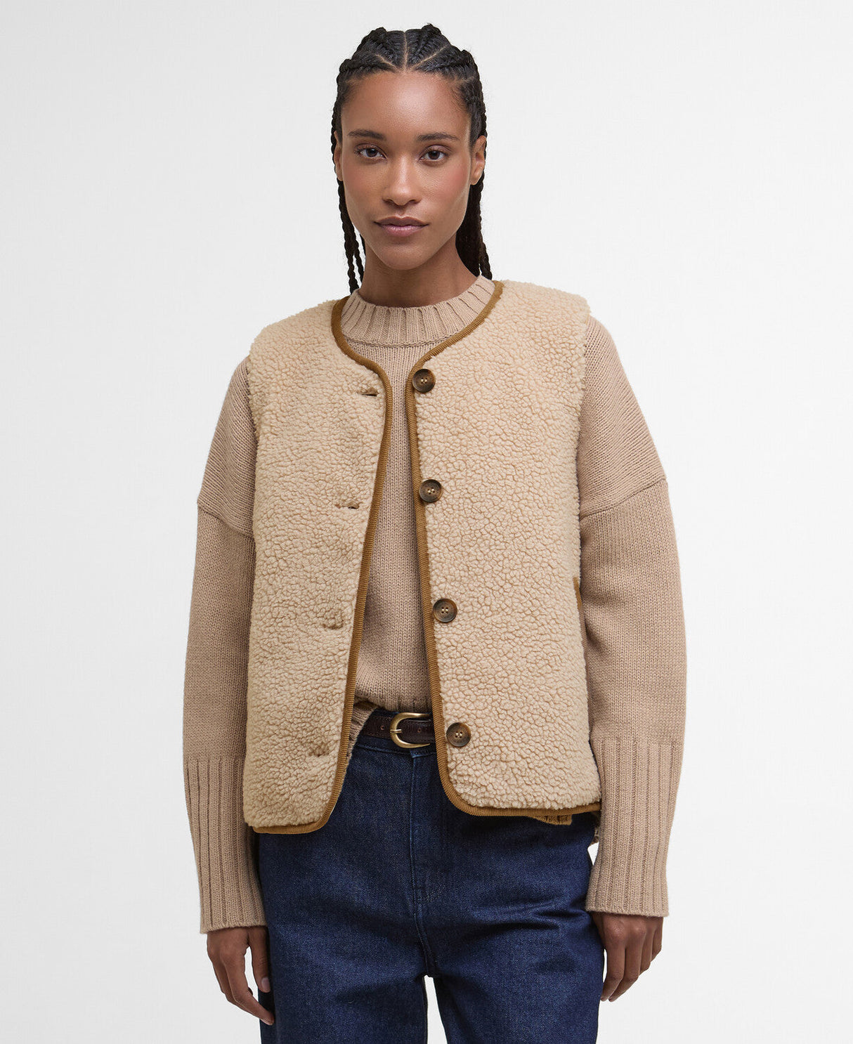 Barbour Luciana Fleece Gilet - Natural