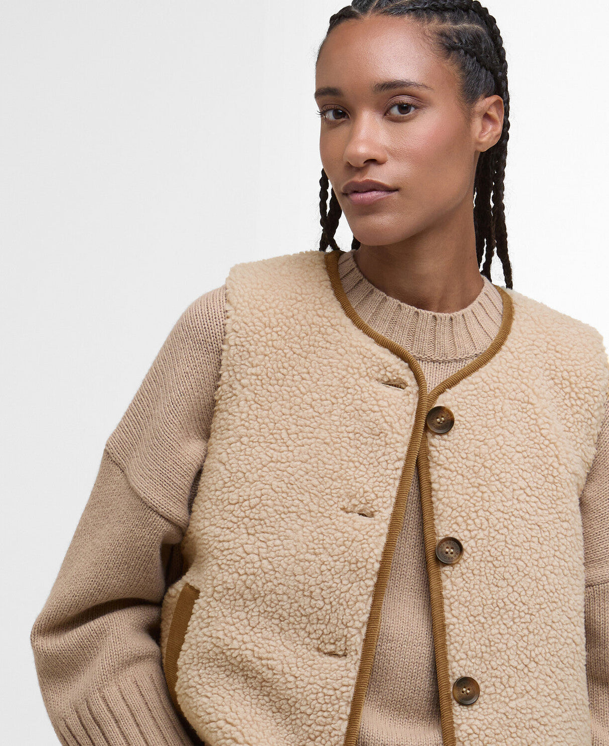 Barbour Luciana Fleece Gilet - Natural