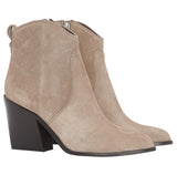 Barbour Rhonda Western Heel Ankle Boot - Taupe Suede