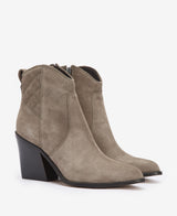 Barbour Rhonda Western Heel Ankle Boot - Taupe Suede