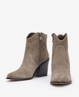 Barbour Rhonda Western Heel Ankle Boot - Taupe Suede